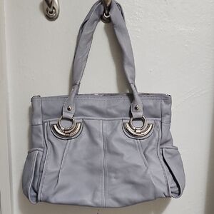 Leather Elegant Gray Handbag Makowski.